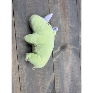 John Lennon Green Plush Rhino Baby Rattle Stuffed Toy Carters Real Love 7.5"